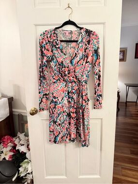 Lilly Pulitzer Pink Abstract Faux Wrap Dress